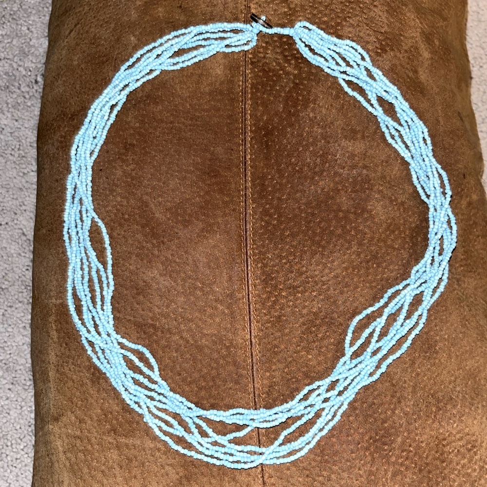 Multi strand turquoise beaded necklace